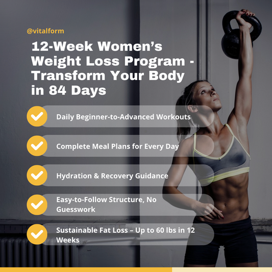 12-Week Women’s Weight Loss Program – Lose Up to 60 lbs with a Day-by-Day Plan